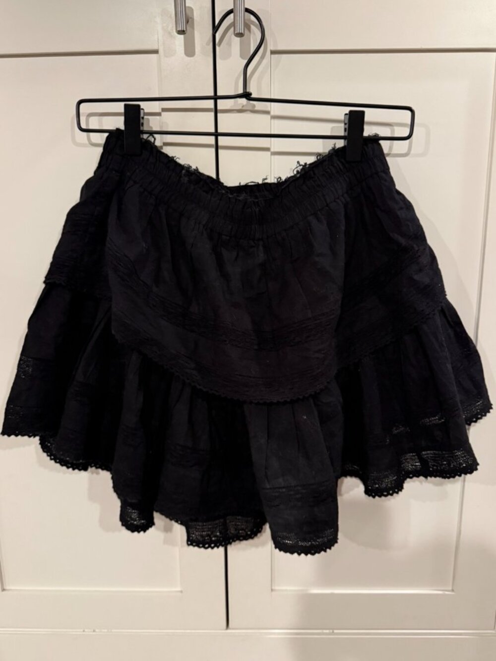 LoveShackFancy Ruffle Mini Heritage Skirt - Black - Picture 3 of 4